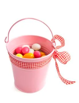 Candy easter bucket Stock Photos