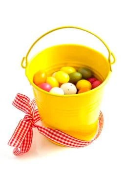 Candy easter bucket Stock Photos