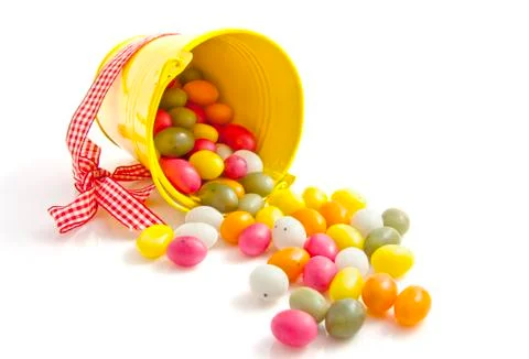 Candy easter bucket Stock Photos