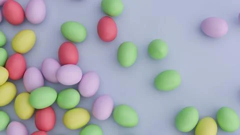 Candy Easter Eggs On Blue Background - Happy Easter イラスト素材