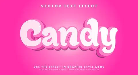 Candy editable text effect Template Stock Illustration