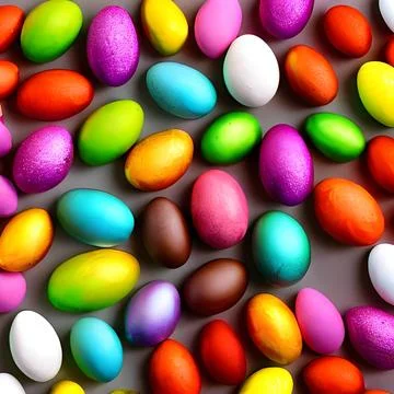 Candy Eggs on Table Stock Illustration
