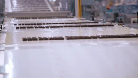 Candy factory, production line of chocolates Stock Footage 104017448
