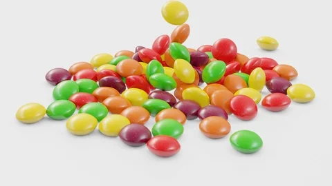 Candy falling in slow motion Stock Footage 120313660