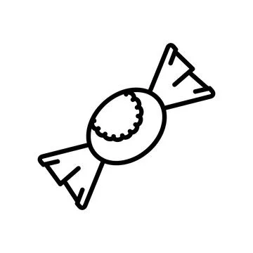 Candy flat icon. Pictogram for web. Line stroke. Treat isolated on white back Stock Illustration