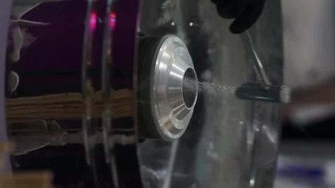 Candy floss. A man makes cotton candy for children. Stock Footage 277606429