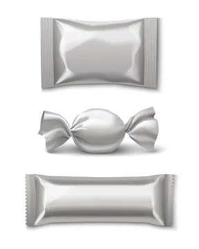 Candy foil package mockup. Illustrazione stock