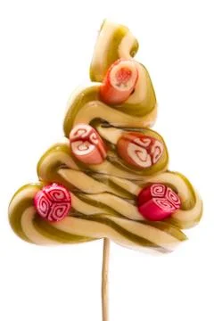 Candy in the form of a christmas tree Stock Photos