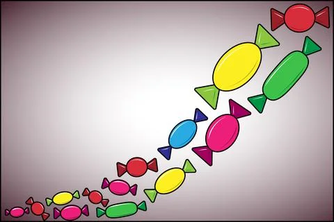 Candy frame. Candy falling on a colored background Stock Illustration
