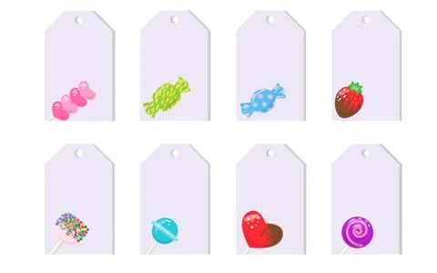 Candy frame template sweets badge bonbon decor Stock Illustration