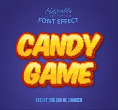 Candy Game text, editable font effect Stock Illustration