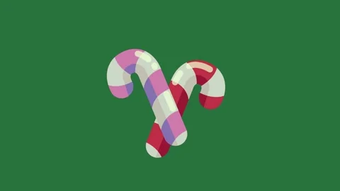 A candy on green background and the letter t is made up of geometric shapes 库存影片 336892361