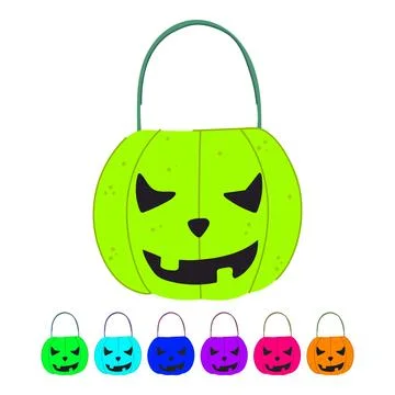 Candy halloween bucket vector cartoon graphic Stock Illustration