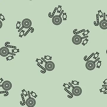 Candy halloween line seamless pattern Stock Illustration