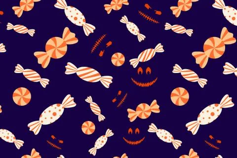 Candy halloween seamless pattern Stock Illustration