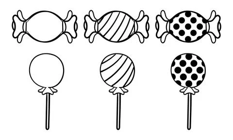 Candy hand drawn collection on white background Stock Illustration