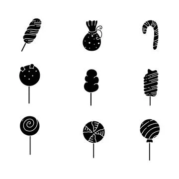 Candy hand drawn solid icon vector illustration 스톡 일러스트