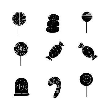 Candy hand drawn solid icon vector illustration イラスト素材