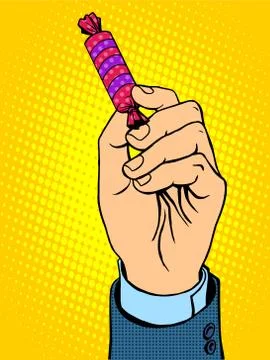 Candy in hand Stock Illustration