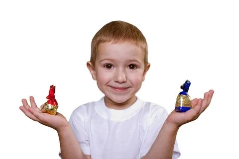 Candy in hand Stock Photos