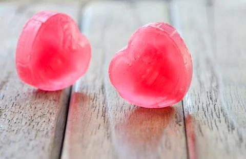 Candy with heart shape Stock Photos