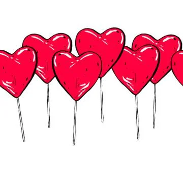 Candy hearts pattern vector. Seamless vector pattern with lollipops. Wrapping Иллюстрация