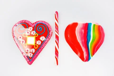 Candy hearts Stock Photos