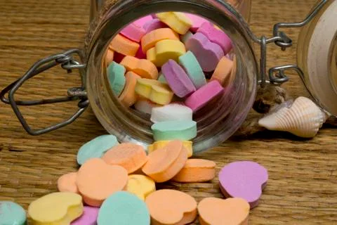 Candy hearts Stock Photos