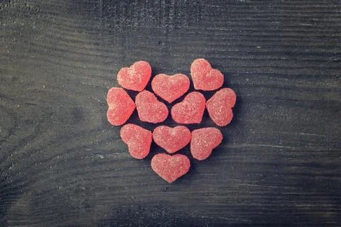 Candy hearts Fotos de archivo