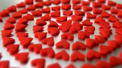 Candy hearts, Slow Motion Stock Footage 10700590
