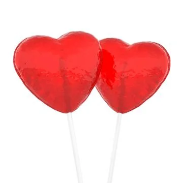 Candy hearts on white 3D render Illustrazione stock