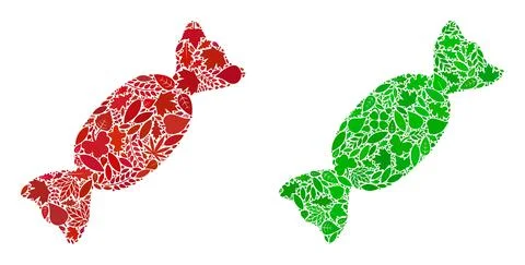 Candy Icon Botany Composition of Floral Elements Stockillustratie