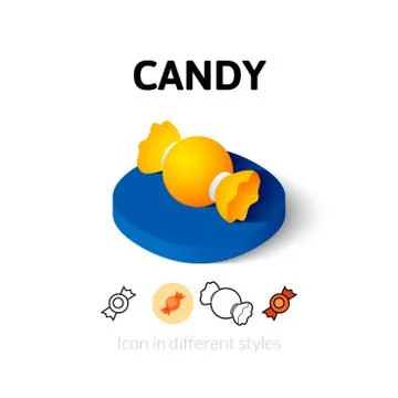 Candy icon in different style Illustrazione stock