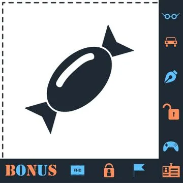 Candy icon flat Illustrazione stock