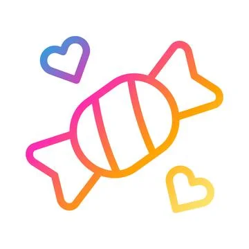 Candy icon gradient style valentine illustration vector element and symbol .. Ilustração Stock