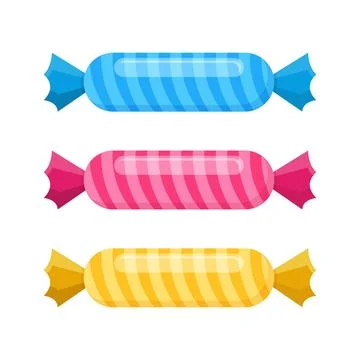 Candy icon set collection in flat style. Lollypop vector illustration on is.. Stock Illustration