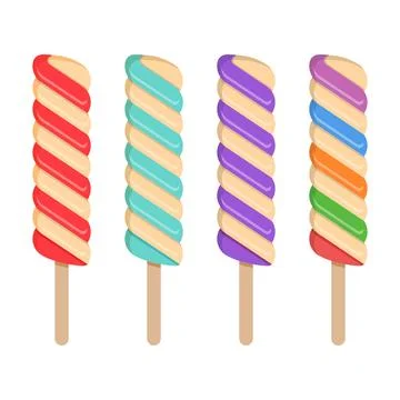 Candy icon set collection in flat style. Lollypop vector illustration on is.. Stock Illustration