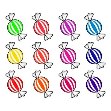 Candy icon set Illustrazione stock