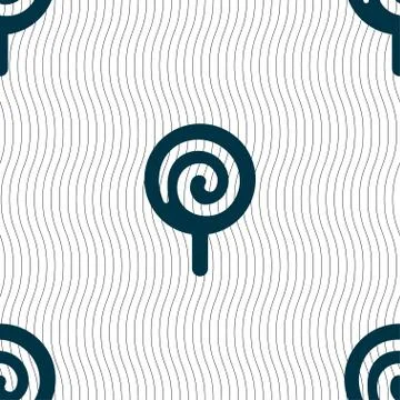 Candy icon sign. Seamless pattern with geometric texture. Vector Stock Photos