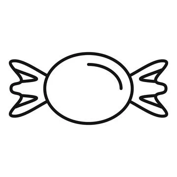 Candy icon simple outline drawing sweet treat Stock Illustration