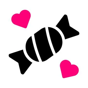 Candy icon solid black pink style valentine illustration vector element and.. イラスト素材