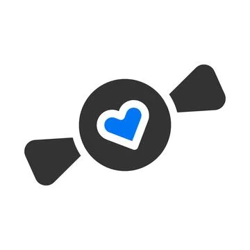 Candy icon solid blue grey style valentine illustration vector element and .. イラスト素材