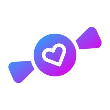 Candy icon solid purple style valentine illustration vector element and sym.. Illustrazione stock