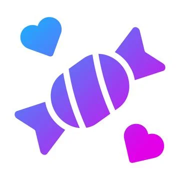 Candy icon solid purple style valentine illustration vector element and sym.. Stockillustratie