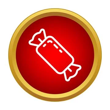 Candy icon sweet bonbon wrapper red button イラスト素材
