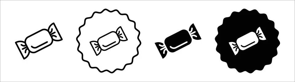 Candy icon symbol set collection. Candy simple vector sign bundle Stock Illustration