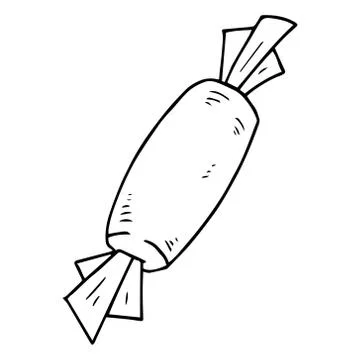 Candy icon. Vector illustration of candy cane. Hand drawn candy. Stock Illustration