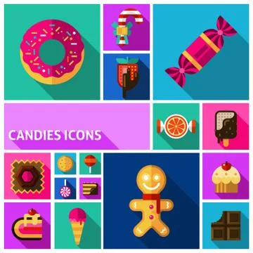 Candy Icons Set Stockillustratie