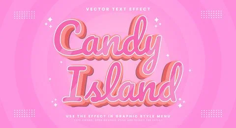 Candy Island Colorful editable text effect Template Stock Illustration