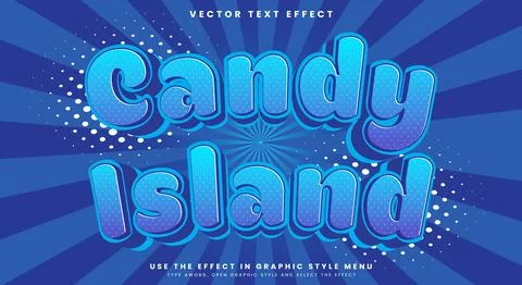 Candy Island editable text effect Template Stock Illustration